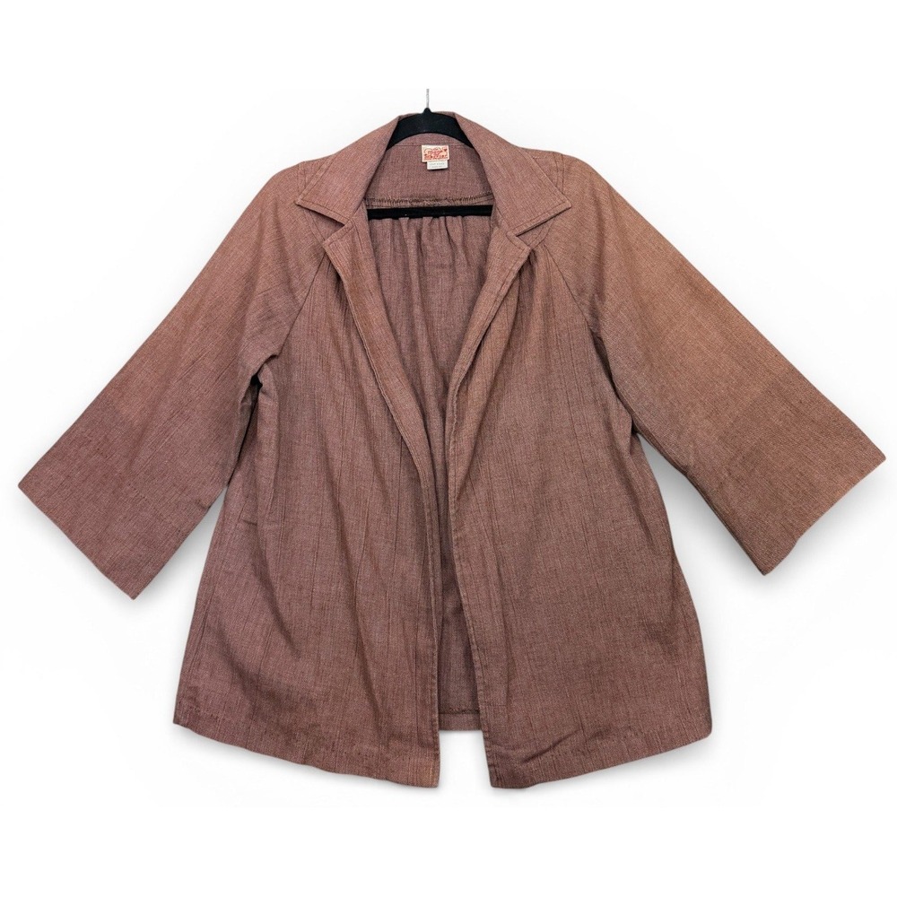 True Vintage 1970s The More the Merrier California Jacket M Brown 3/4 Sleeve